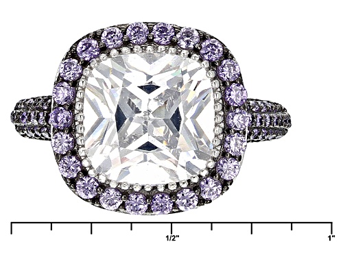 Bella Luce ® 7.54ctw Lavender And White Diamond Simulants Rhodium Over Sterling Silver Ring - Size 11