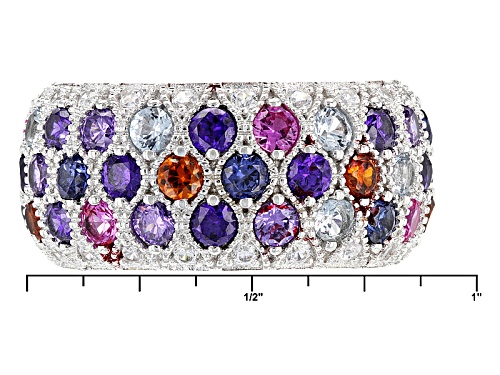 Bella Luce ® 9.50ctw Multicolor Gemstone Simulants Rhodium Over Sterling Silver Ring - Size 7