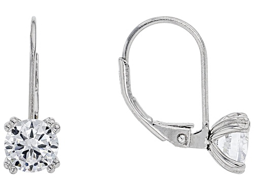 Bella Luce®2.72ctw Diamond Simulant,Cultured FW Pearl,Hematine Stud Rhodium Over Silver Earrings
