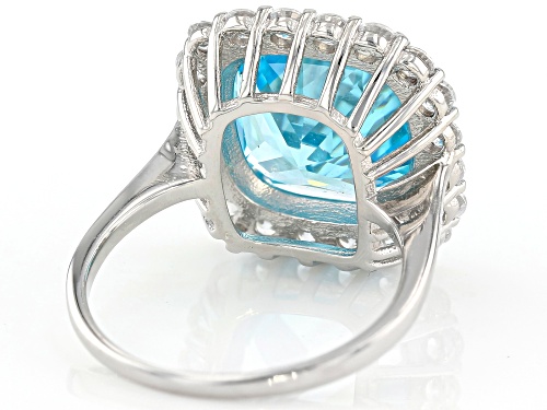 Bella Luce ® Esotica ™ 12.61CTW Neon Apatite White Diamond Simulants Rhodium Over Silver Ring - Size 7