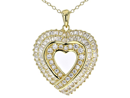 Bella Luce ® 7.09CTW White Diamond Simulant Eterno ™ Yellow Heart Pendant With Chain & Earrings