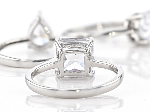 Bella Luce® 13.62ctw Rhodium Over Sterling Silver Rings- Set of 3 (6.30ctw DEW) - Size 12