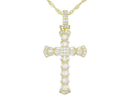 Bella Luce ® 2.86ctw Eterno™ Yellow Cross Pendant With Chain And Earrings (0.74ctw DEW)