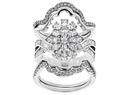 Bella Luce ® 2.69ctw Rhodium Over Sterling Silver Stackable Ring (1.08ctw DEW) - Size 10