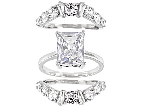 Bella Luce ® 7.09ctw Rhodium Over Sterling Silver Ring With Bands (5.93ctw DEW) - Size 5