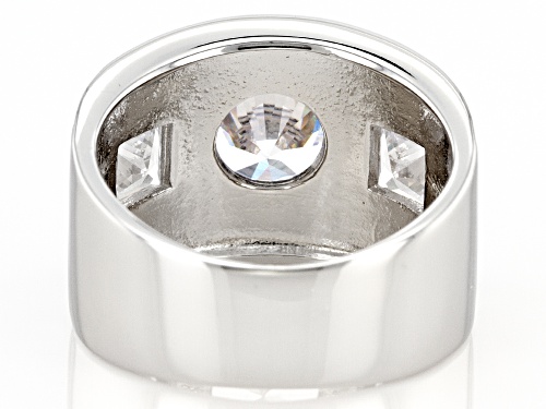 Bella Luce ® 4.77ctw White Diamond Simulant Rhodium Over Sterling Silver Ring (2.62ctw DEW) - Size 8