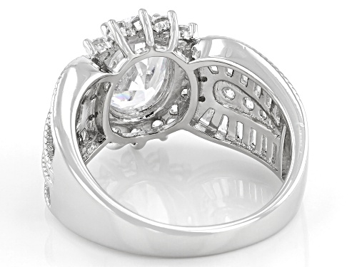 Bella Luce® 5.86ctw White Diamond Simulant Platinum Over Sterling Silver Ring (3.01ctw DEW) - Size 6