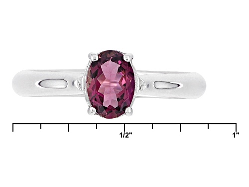 .59ct Oval Rubellite Tourmaline Sterling Silver Solitaire Ring - Size 7