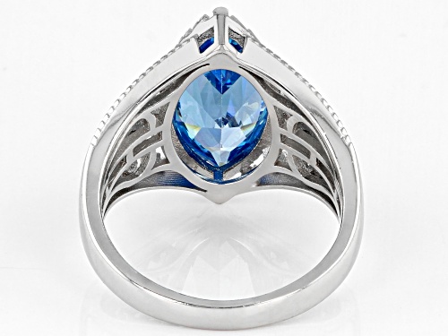 Bella Luce ® Esotica™ 5.81ctw Neon Apatite Simulant Rhodium Over Sterling Silver Ring - Size 11