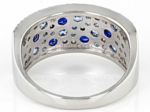 Bella Luce ® 2.88ctw Lab Created Blue Spinel And White Diamond Simulant Rhodium Over Silver Ring - Size 6