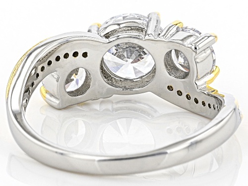 Bella Luce(R) 3.48ctw White Diamond Simulant Rhodium And 14K Yellow Gold Over Silver Ring - Size 8