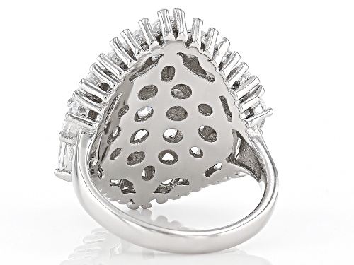 Bella Luce® 9.12ctw White Diamond Simulant Rhodium Over Sterling Silver Ring (3.36ctw DEW) - Size 8