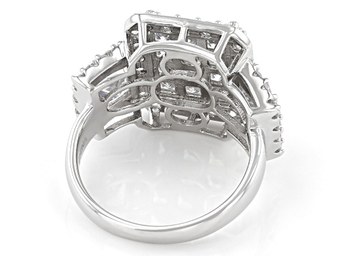 Bella Luce® 5.17ctw White Diamond Simulant Rhodium Over Sterling Silver Ring (3.13ctw DEW) - Size 5