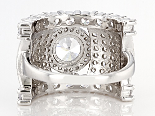 Bella Luce® 6.85ctw White Diamond Simulant Rhodium Over Sterling Silver Ring(4.15ctw DEW) - Size 5