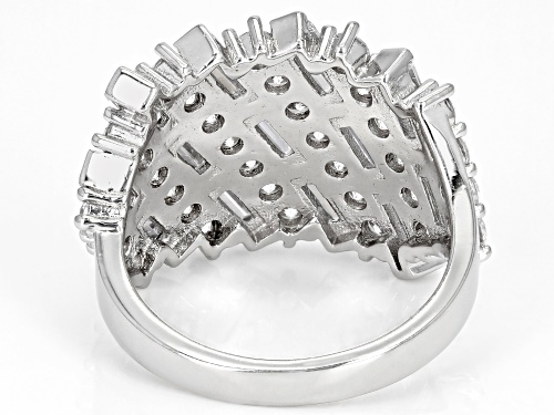Bella Luce® 6.56ctw White Diamond Simulant Rhodium Over Sterling Silver Ring(3.97ctw DEW) - Size 7