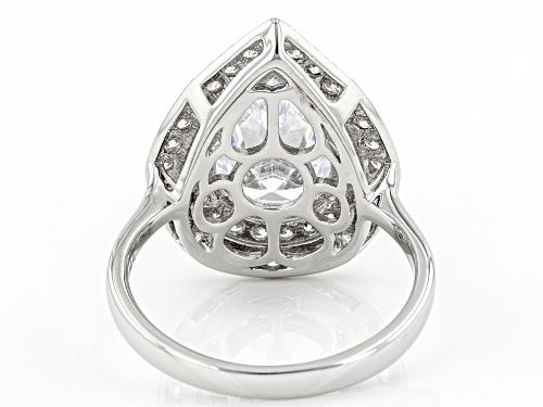 Bella Luce® 7.44ctw White Diamond Simulant Rhodium Over Sterling Silver Ring(4.50ctw DEW) - Size 7