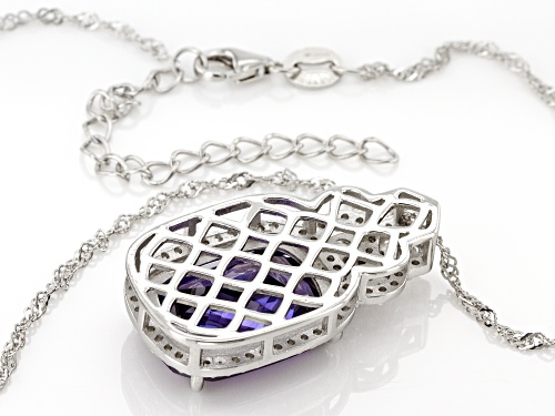 Bella Luce® Esotica™ Tanzanite And Diamond Simulants Platinum Over Silver Pendant With Chain