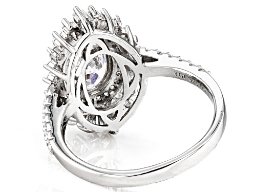 Bella Luce® 4.73ctw White Diamond Simulant Rhodium Over Sterling Silver Ring(2.86ctw DEW) - Size 5