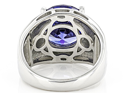 Bella Luce® Esotica™ 10.32ctw Tanzanite Simulant Rhodium Over Sterling Silver Ring - Size 5