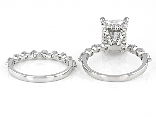 Bella Luce® 7.88ctw White Diamond Simulant Rhodium Over Sterling Silver Ring With Band(4.78ctw DEW) - Size 9