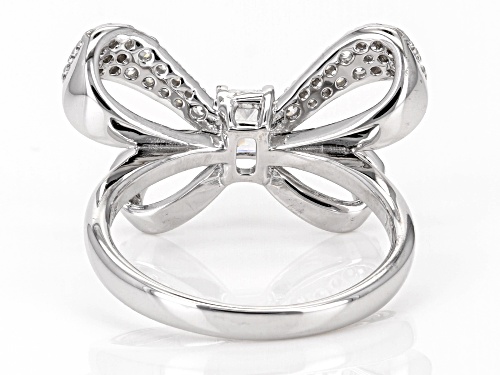 Bella Luce® 1.17ctw White Diamond Simulant Rhodium Over Sterling Silver Bow Ring (0.70ctw DEW) - Size 7