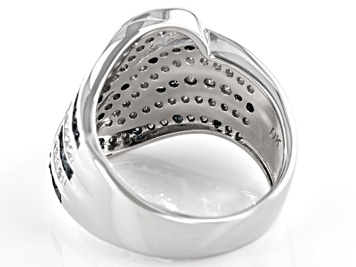 0.30ctw Round Blue Velvet Diamonds™ Rhodium Over Sterling Silver Ring - Size 6