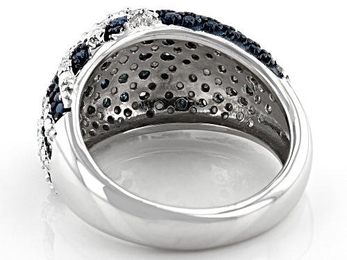 0.50ctw Round Blue Velvet Diamonds™ And White Diamond Rhodium Over Sterling Silver Ring - Size 8