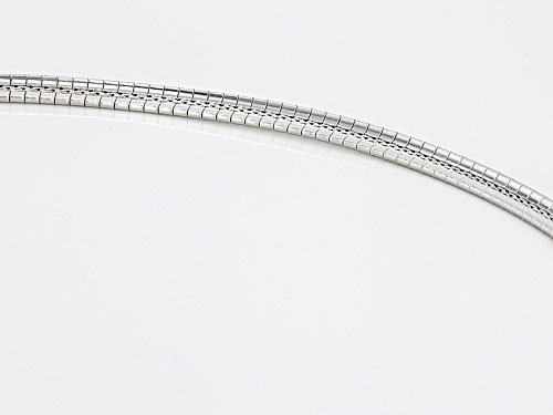 Moda Al Massimo® Rhodium Over Bronze 4mm Omega 18 Inch Necklace - Size 18