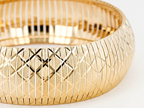 Moda Al Massimo® 18k Yellow Gold Over Bronze Swiss Cut Flex 6 3/4 Inch Bangle - Size 6.75