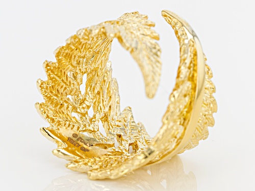 Moda Al Massimo® 18k Yellow Gold Over Bronze Leaf Ring - Size 6