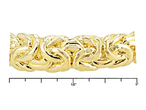 Moda Al Massimo® 18k Yellow Gold Over Bronze Byzantine Link 8 Inch Bangle Bracelet - Size 8
