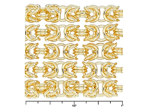 Moda Al Massimo® Lab Created Cabochon Ruby 18k Yellow Gold Over Bronze Byzantine Link Bracelet - Size 8.5