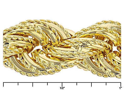 Moda Al Massimo® 18k Yellow Gold Over Bronze Textured Rope Link 9 1/2 Inch Bracelet - Size 9.5