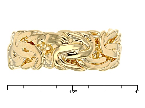 Moda Al Massimo® 18k Yellow Gold Over Bronze Byzantine Link Band Ring - Size 7
