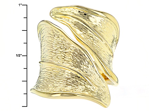 Moda Al Massimo® 18k Yellow Gold Over Bronze Bypass Textured Leaf Ring - Size 5