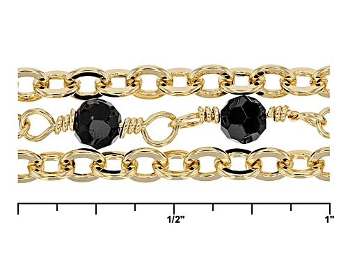 Moda Al Massimo® 18k Yellow Gold Over Bronze Multi-Strand Bead Station 22 Inch Necklace - Size 22