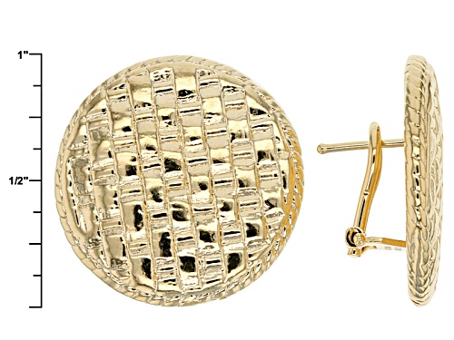 Moda Al Massimo® 18k Yellow Gold Over Bronze Button Mesh Weave Earrings