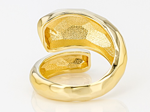 Moda Al Massimo® 18k Yellow Gold Over Bronze Hammered Polished Bypass Ring - Size 6