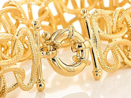 Moda Al Massimo® 18k Yellow Gold Over Bronze Designer Byzantine 7 3/4 Inch Bracelet - Size 7.75