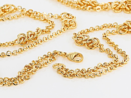 Moda Al Massimo® 18k Yellow Gold Over Bronze Byzantine Station 31 Inch Necklace - Size 31