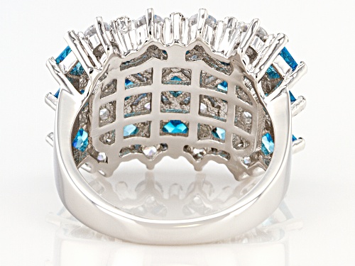 Bella Luce ® Esotica™ Neon Apatite And White Diamond Simulants Rhodium Over Silver Ring 5.62ctw - Size 6