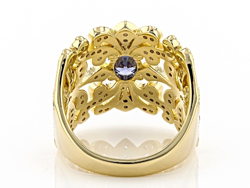 Bella Luce ® Esotica™ 2.13ctw Tanzanite And White Diamond Simulants Eterno™ Yellow Ring - Size 5