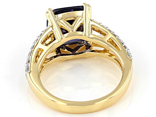 Bella Luce® Esotica™ 3.91ctw Tanzanite And White Diamond Simulants Eterno™ Yellow Ring - Size 5