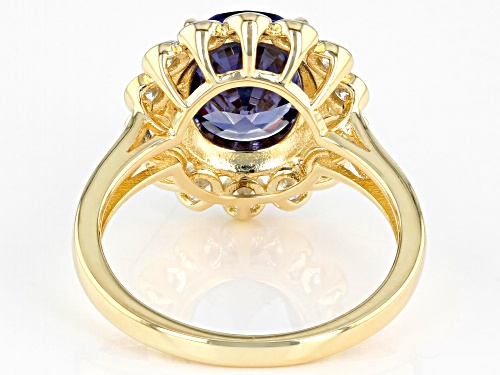 Bella Luce ® Esotica™ 5.34ctw Tanzanite And White Diamond Simulants Eterno™ Yellow Ring - Size 7
