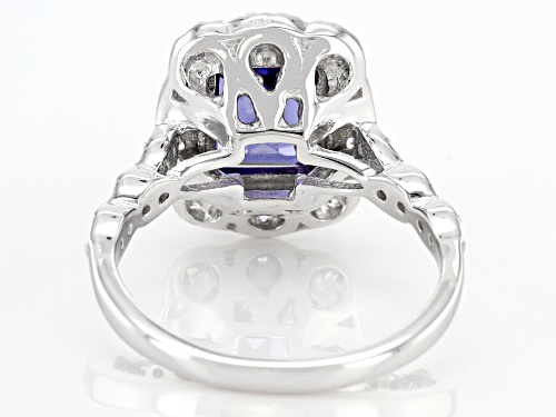 Bella Luce ® 5.31ctw Esotica™ Tanzanite And White Diamond Simulants Platinum Over Silver Ring - Size 12
