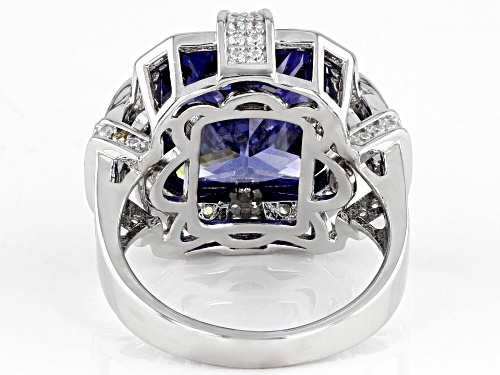 Bella Luce ® Esotica™ Tanzanite And White Diamond Simulants Rhodium Over Sterling Silver Ring - Size 6