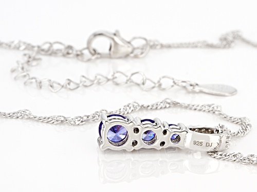 Bella Luce®Esotica™ Tanzanite And White Diamond Simulants Rhodium Over Silver Pendant With Chain