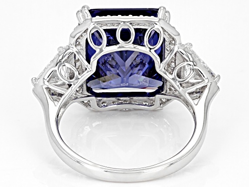 Bella Luce® Esotica® 18.17ctw Tanzanite And White Diamond Simulants Rhodium Over Silver Ring - Size 5