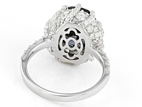 Bella Luce® Esotica™ 9.72ctw Tanzanite And White Diamond Simulants Platinum Over Silver Ring - Size 10