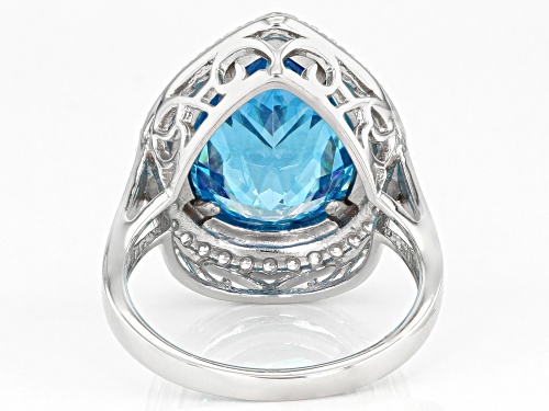 Bella Luce® Esotica™ 10.10ctw Neon Apatite And White Diamond Simulants Rhodium Over Silver Ring - Size 7
